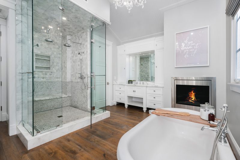 Luxurious Bathtub Area with Custom Tile
